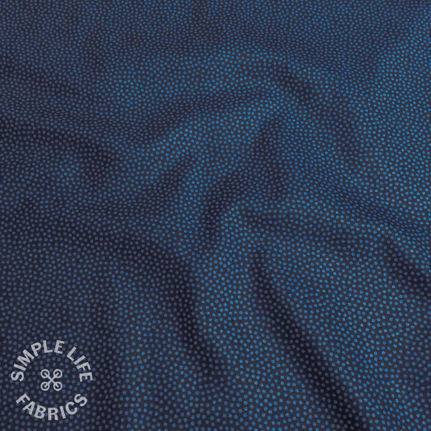 Dotty spots fine cotton blue fabric