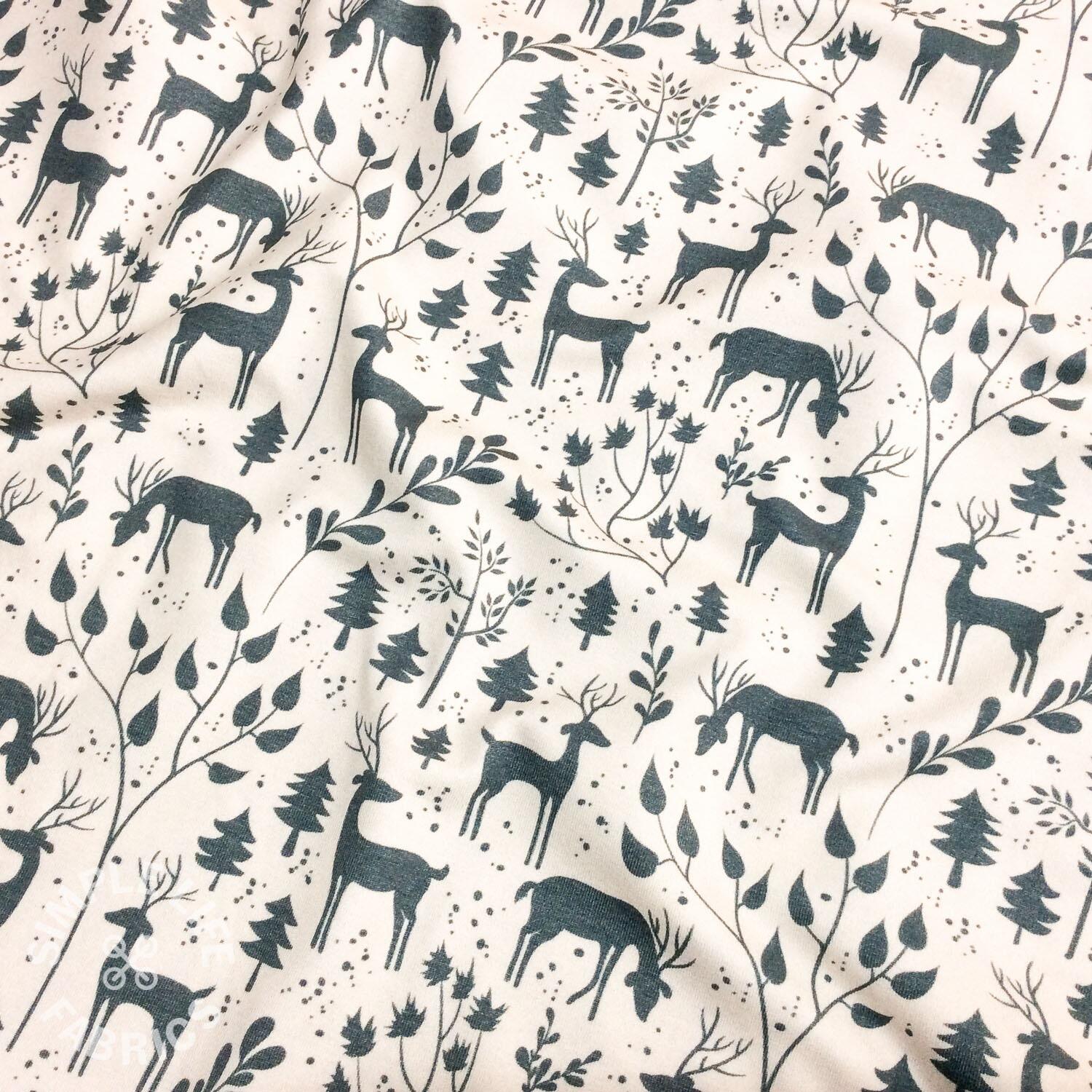 Forest deer designer jersey fabric