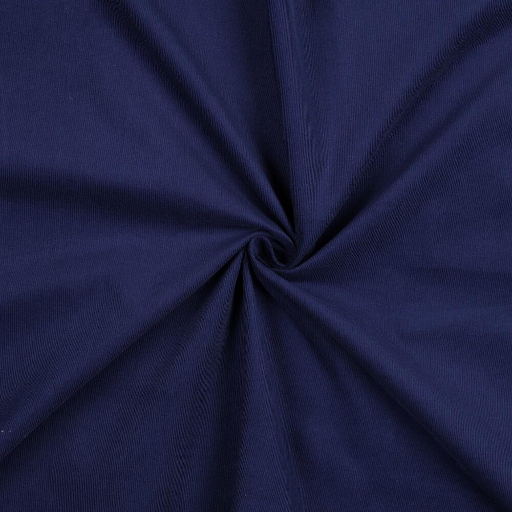 Marine blue babycord plain corduroy fabric