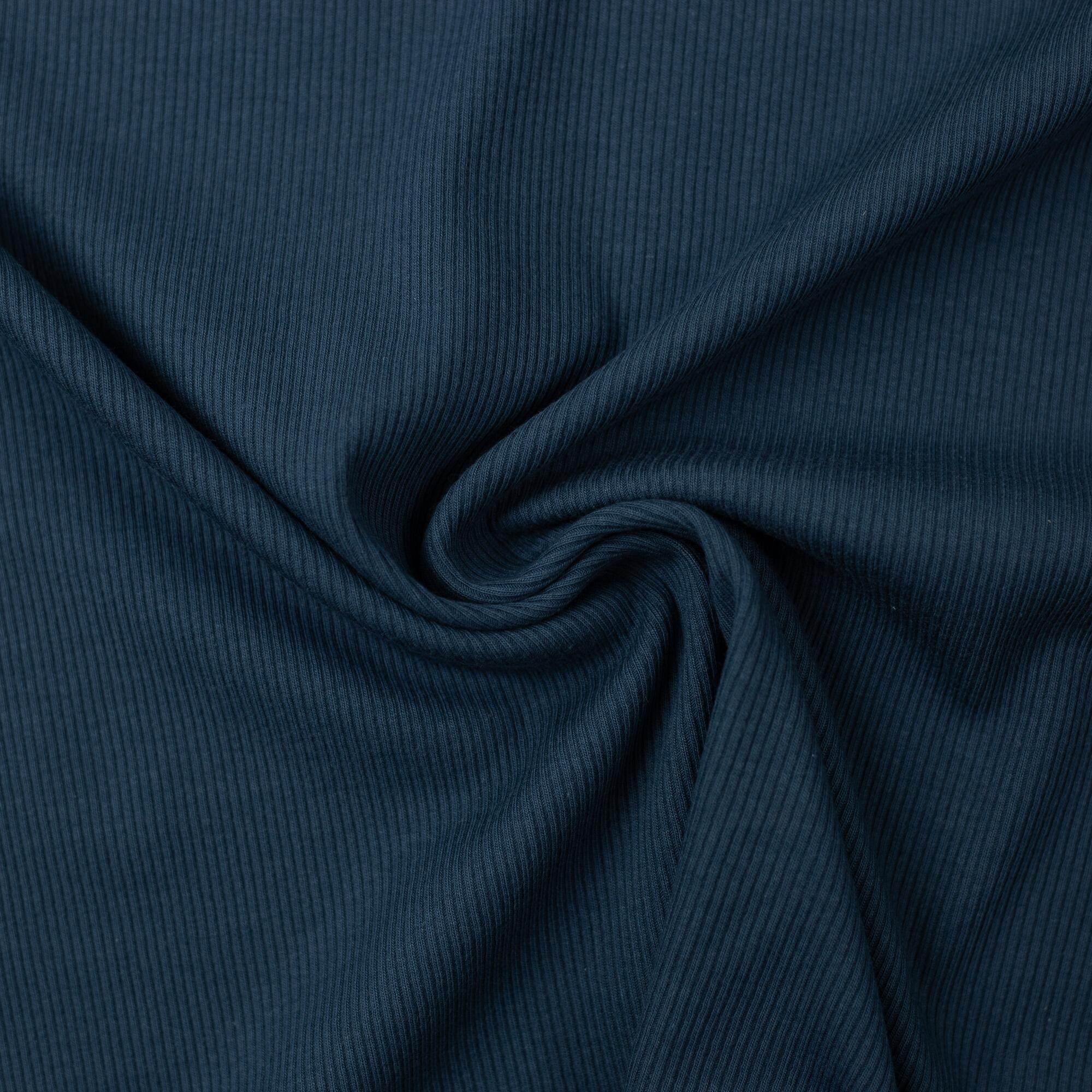 Teal blue plain rib jersey