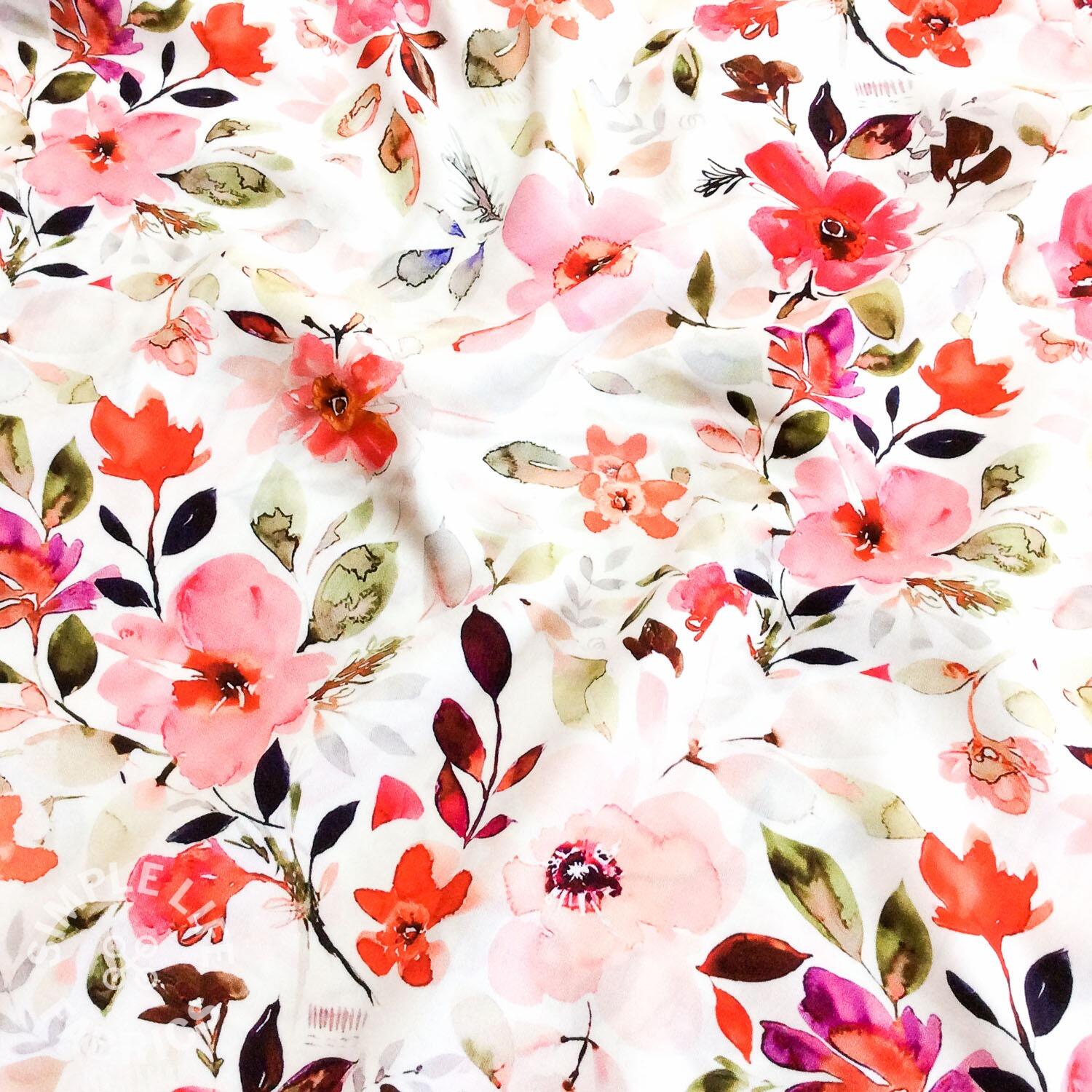 Beautiful summer flowers viscose dress fabric