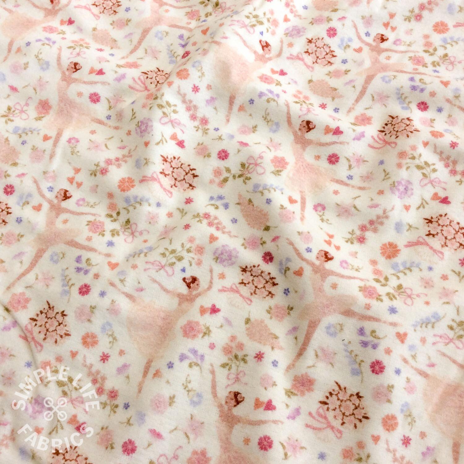 Ballet ballerina cotton flannel fabric