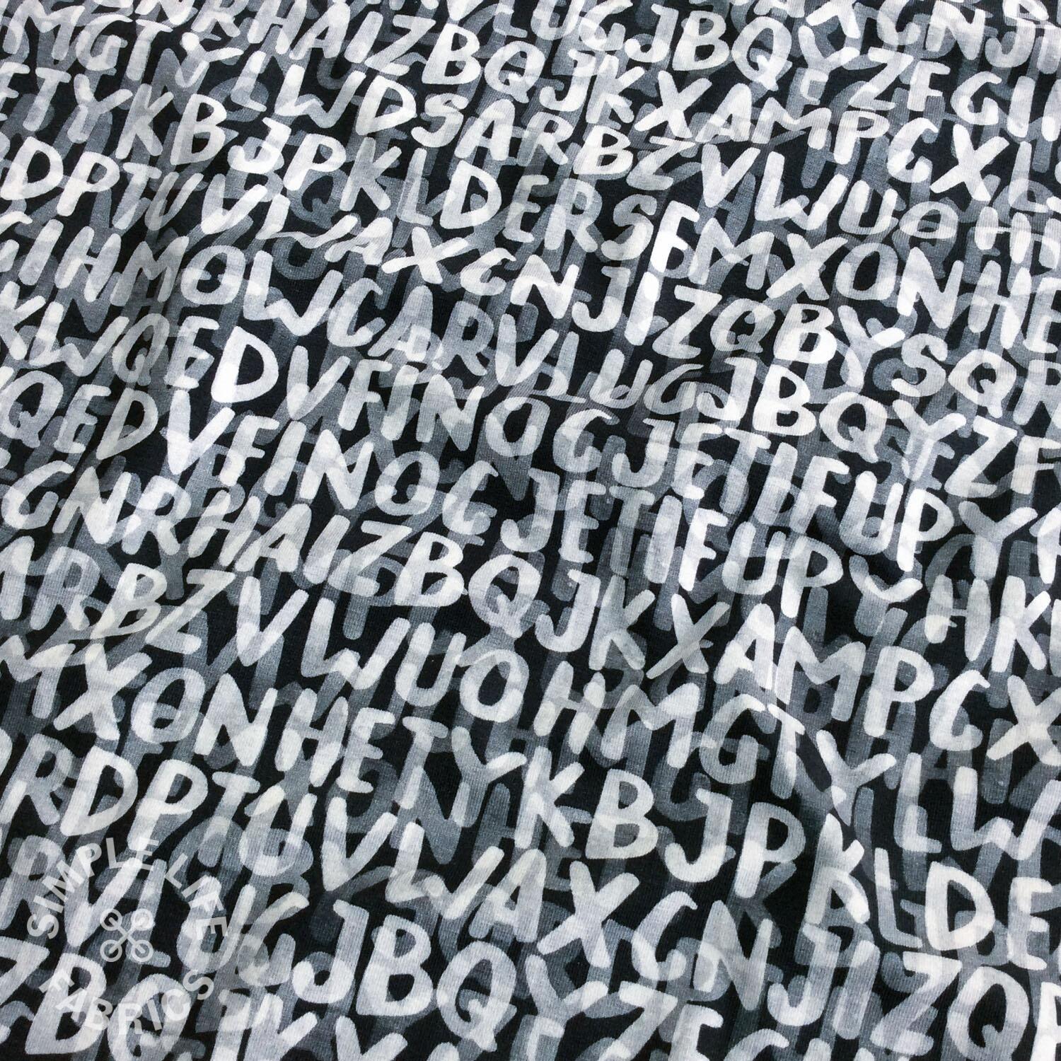 Alphabet letter jersey fabric