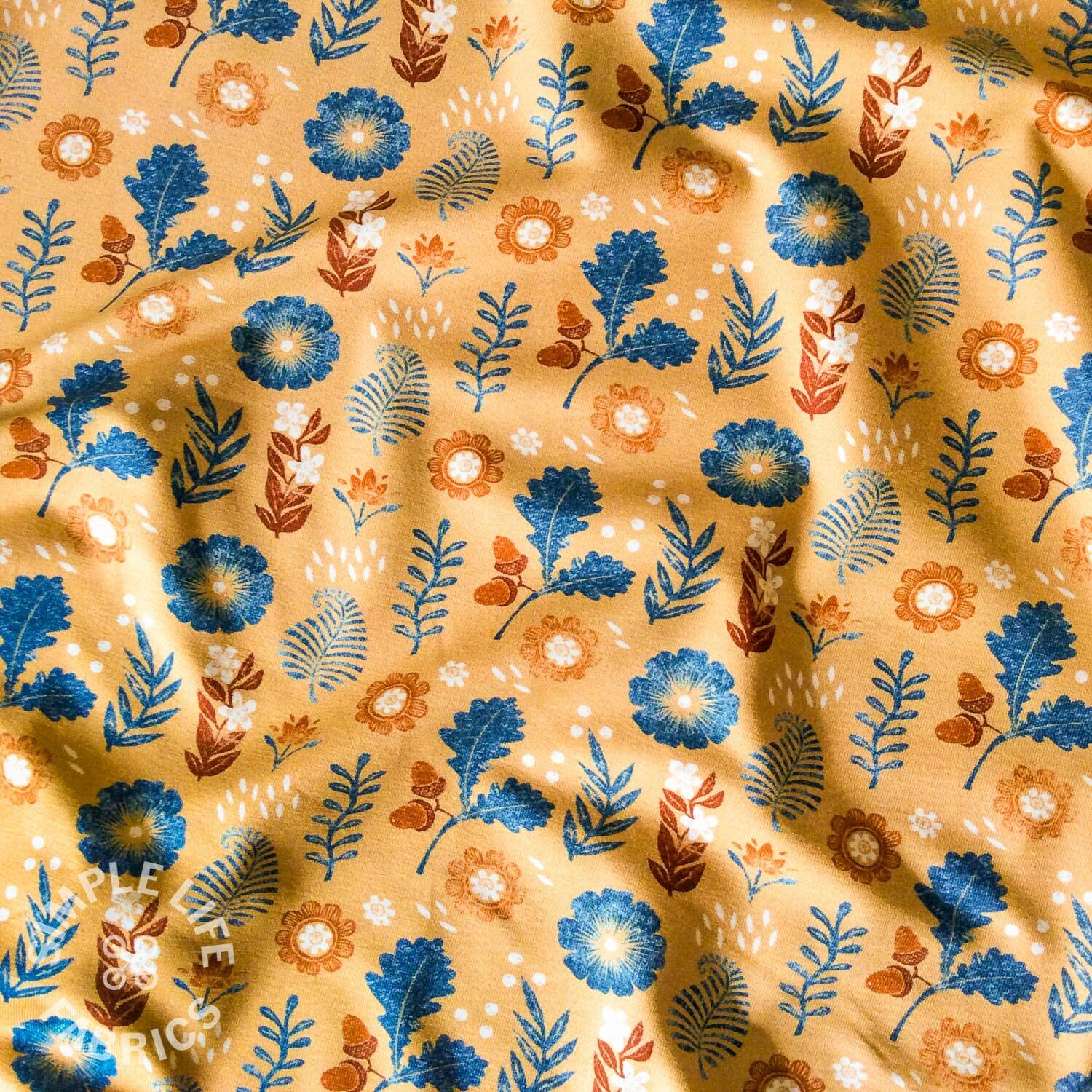 Stamp floral designer jersey fabric