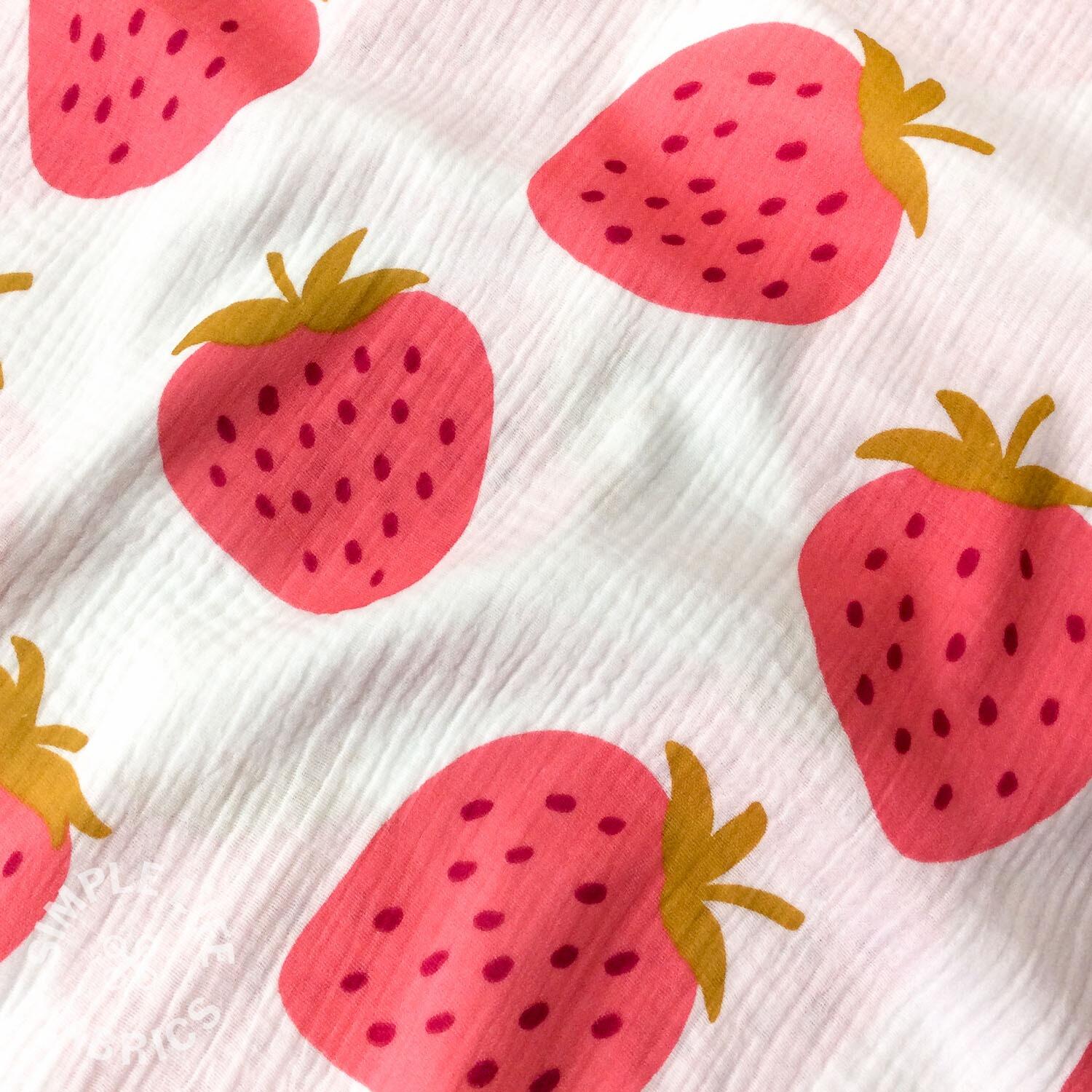 Strawberry fruit double gauze fabric