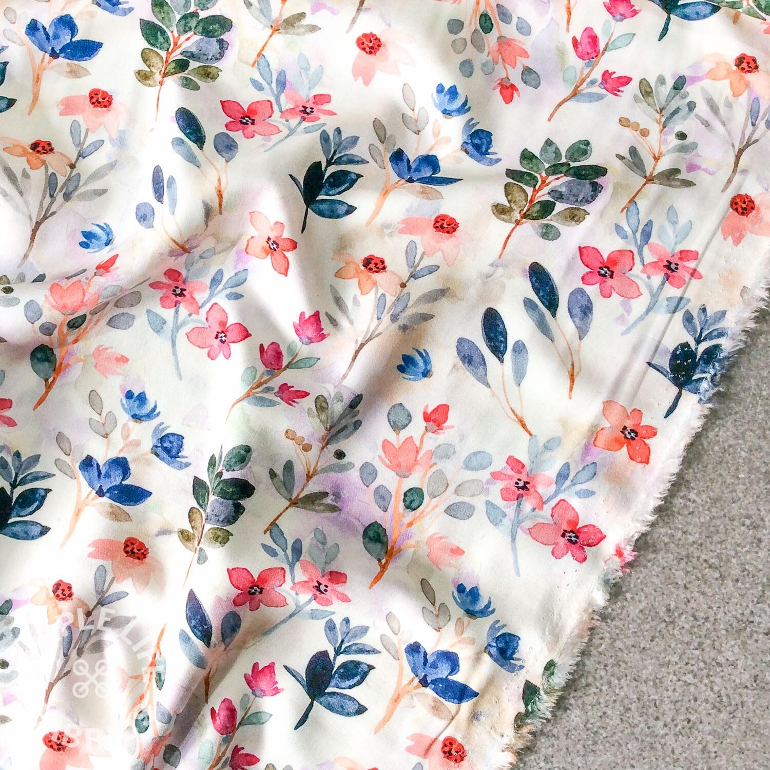 Wildflowers floral colourful viscose dress fabric