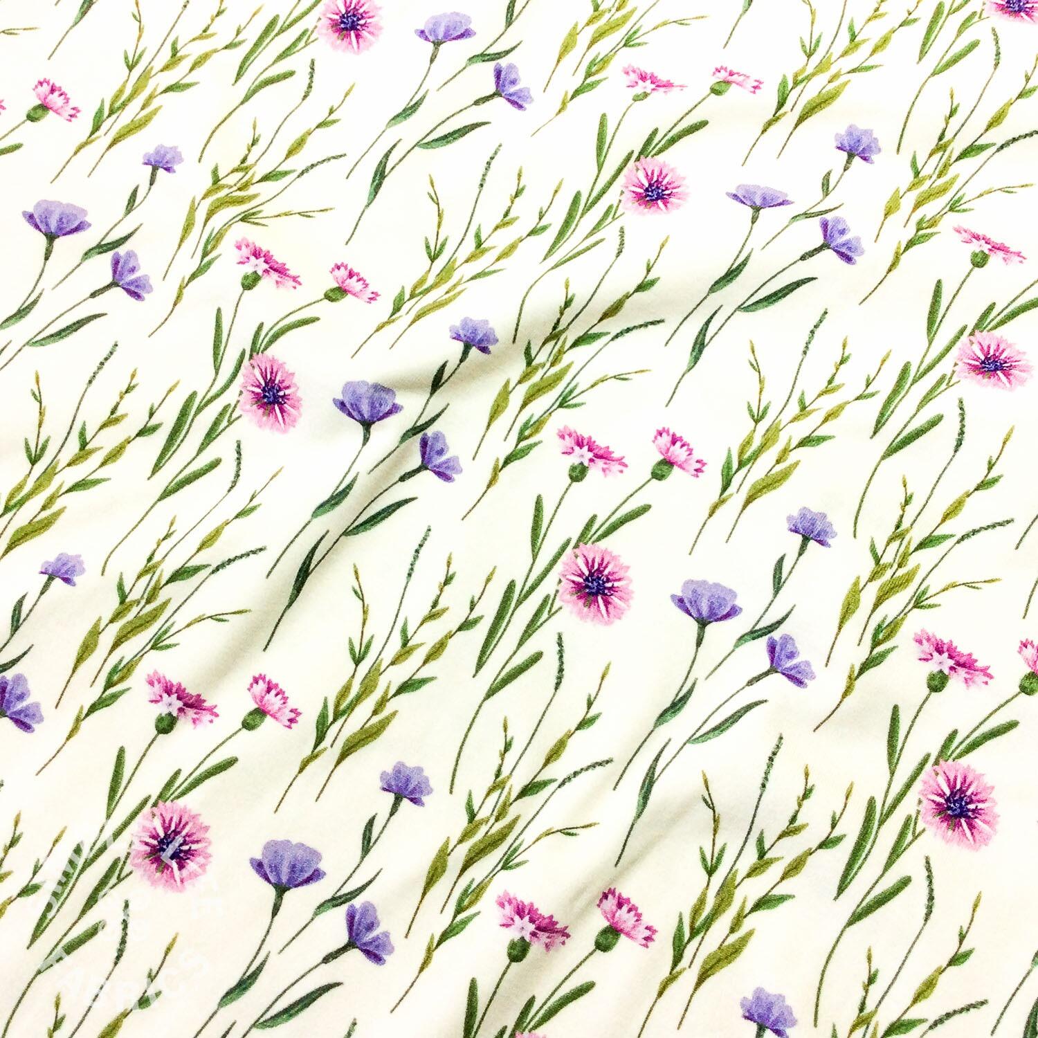 Delicate floral flowers designer jersey fabric