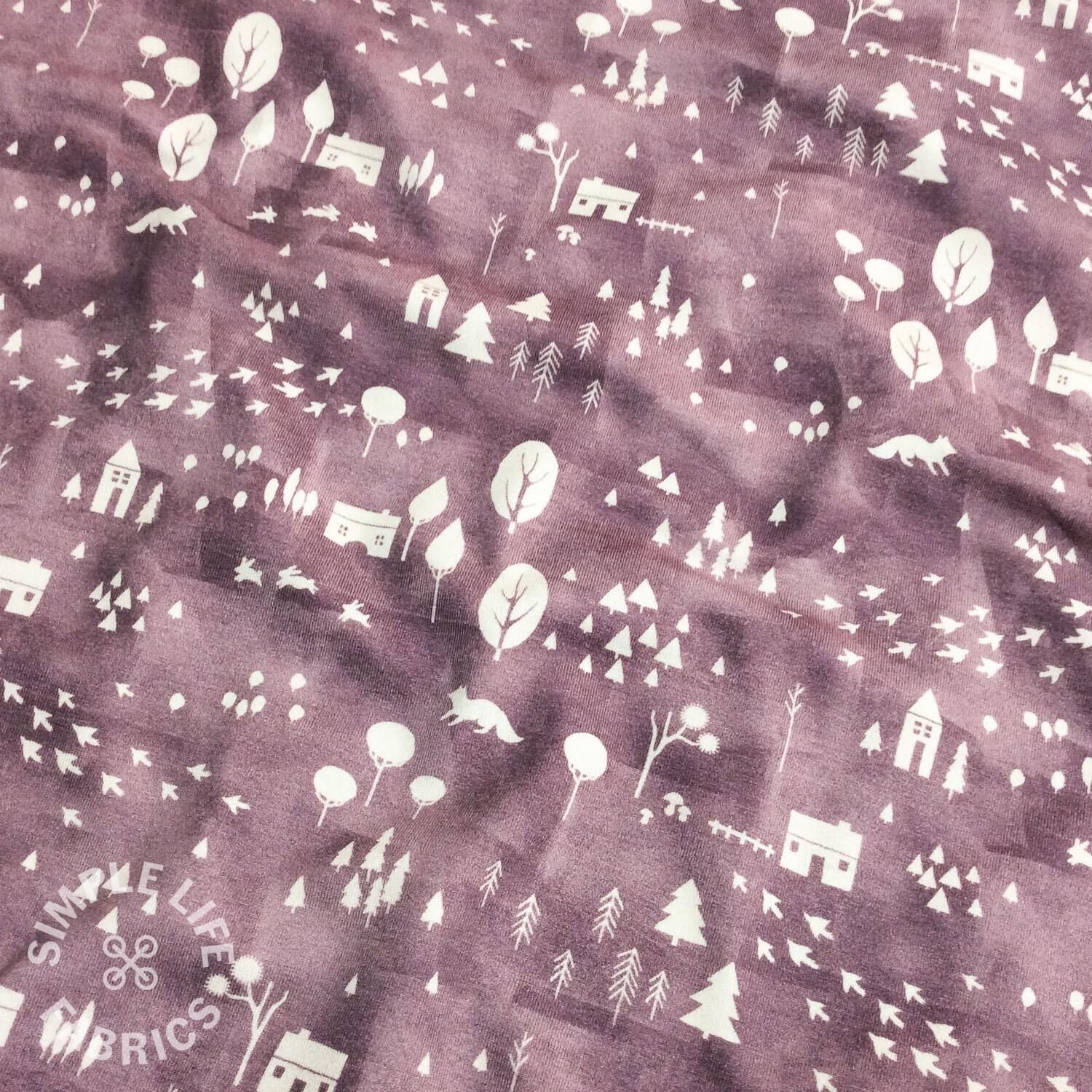 Lilac forest houses swafing fabric