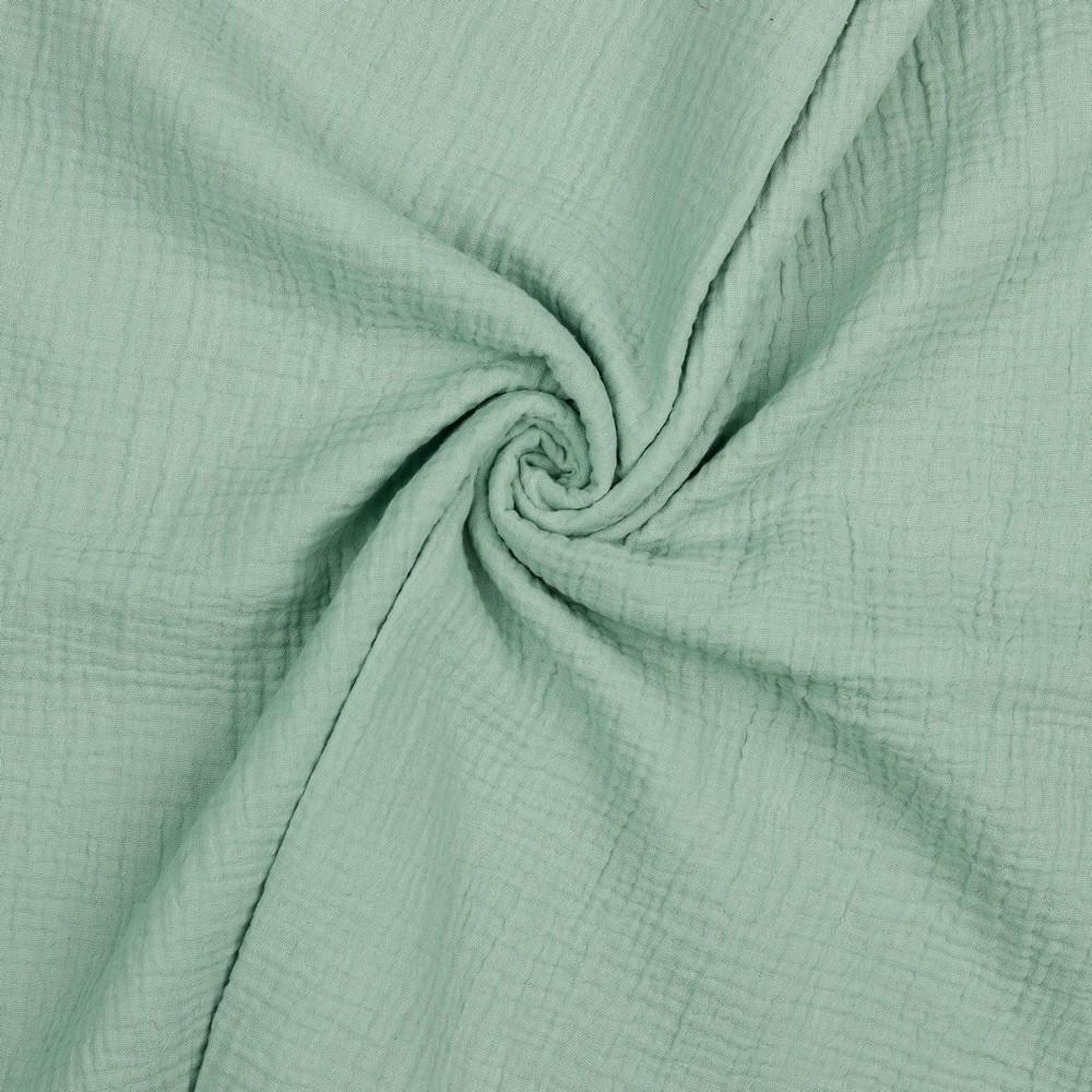 Nile green organic double gauze fabric