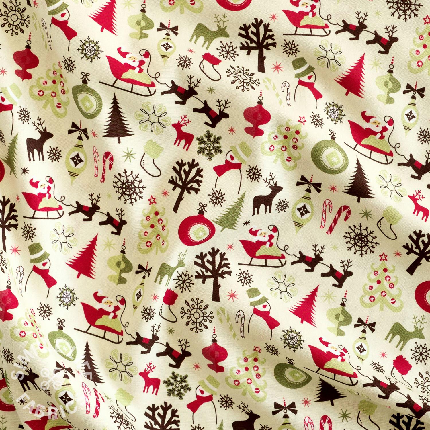 Scandi Christmas cotton fabric