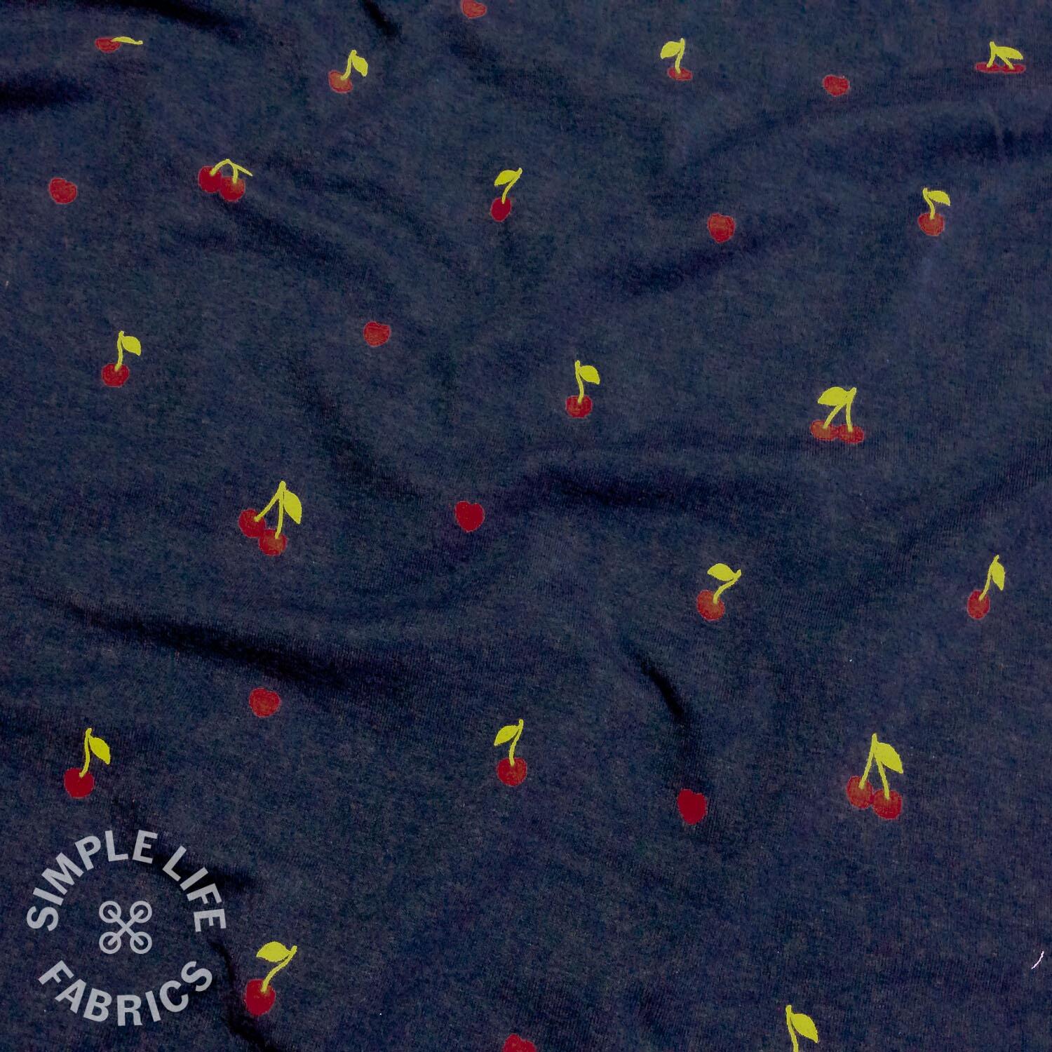 cute cherry jersey fabric