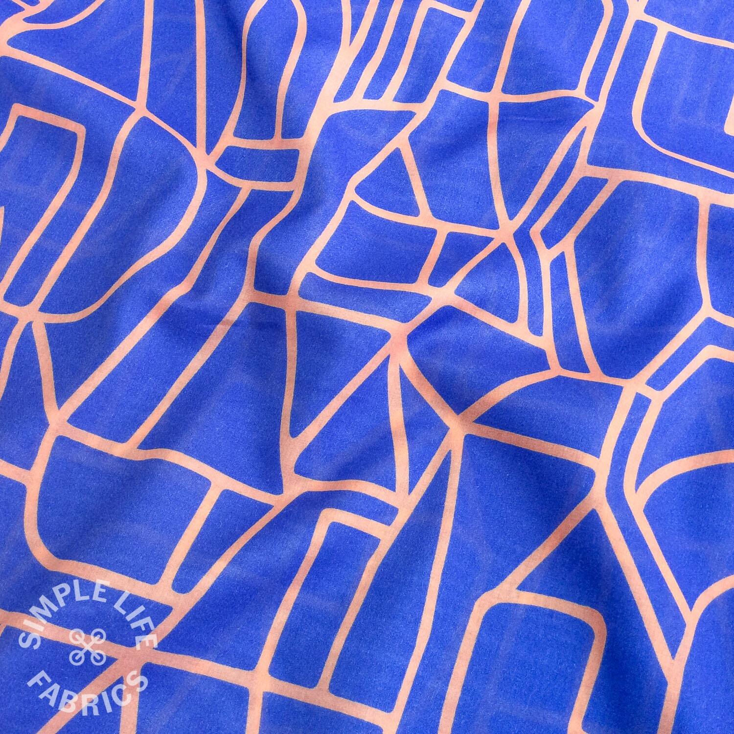 Town Nerida Hansen cotton voile lawn dress fabric blue