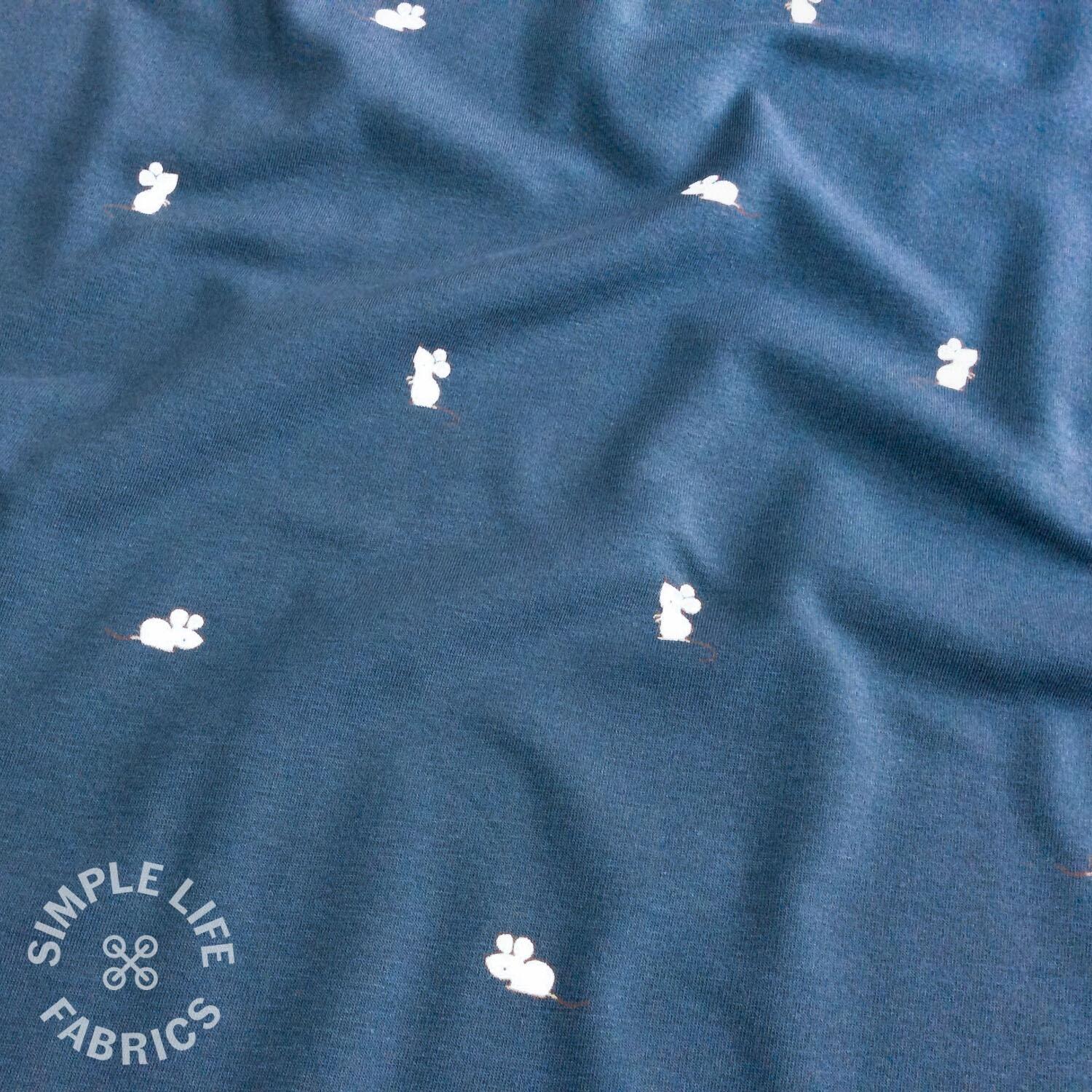 tiny mice mouse jersey fabric