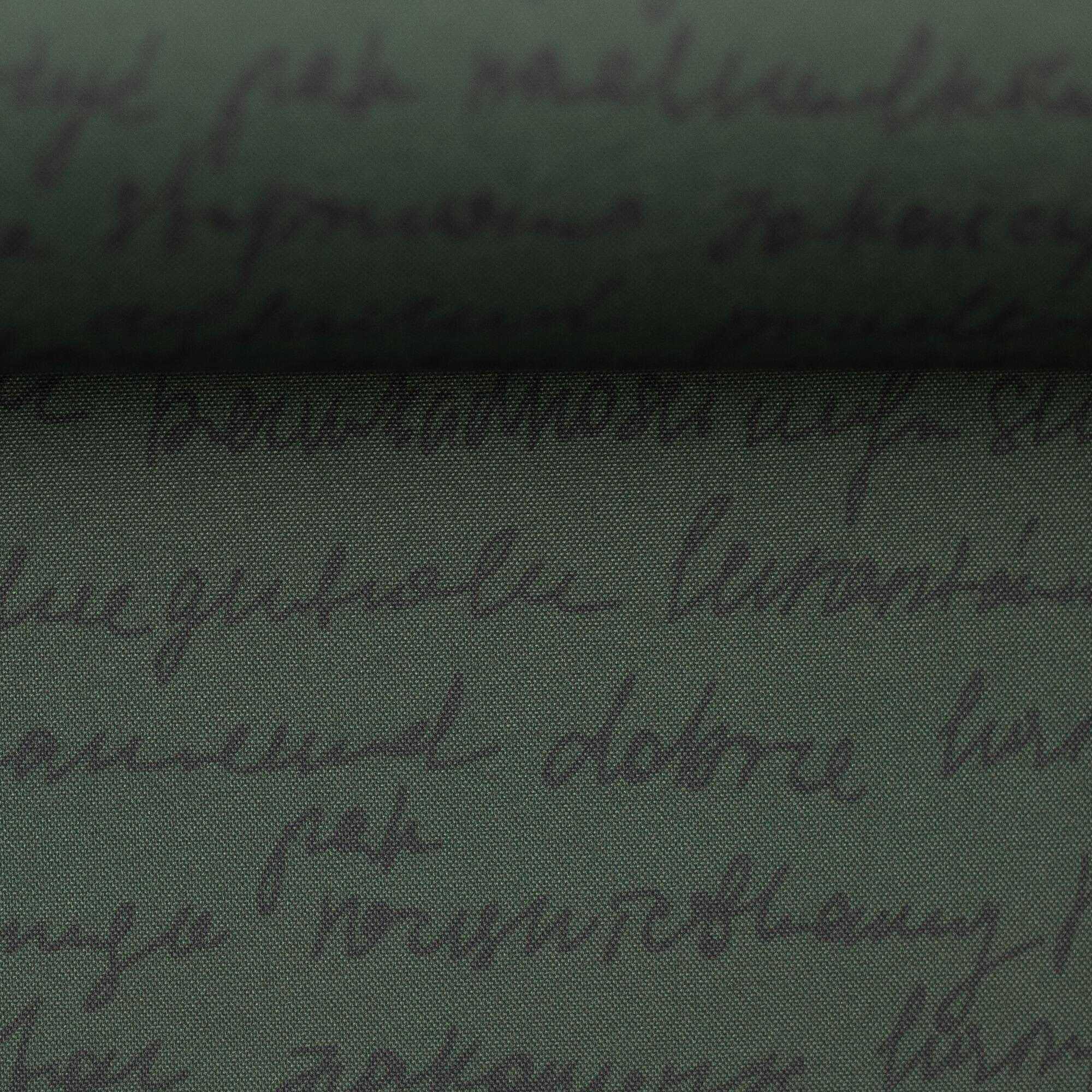 Handwritten script words nano softshell fabric