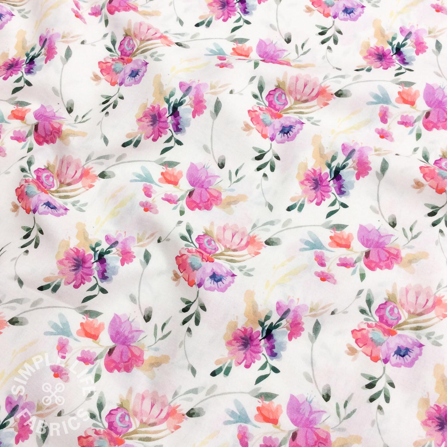 pink and white cotton lawn fabric