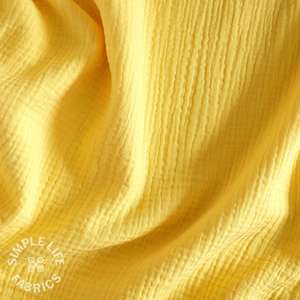 Yellow organic double gauze fabric