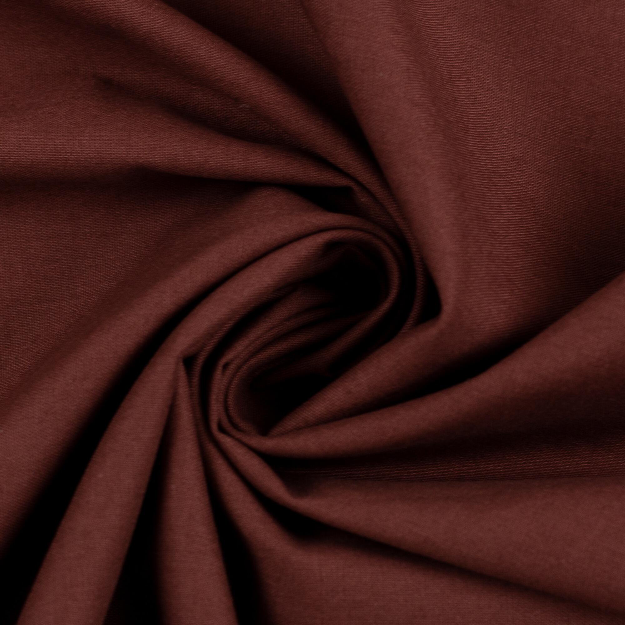 Plain dark brown woven cotton fabric