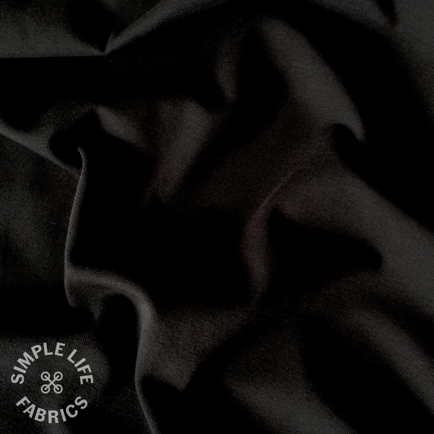 Black organic jersey fabric