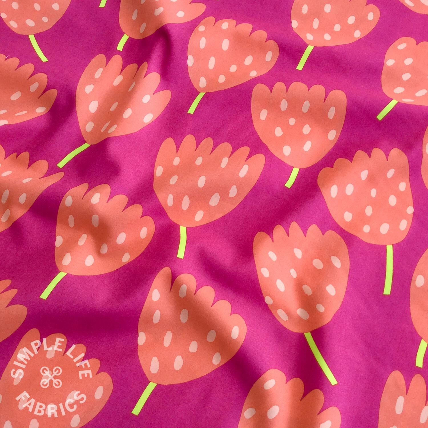 Nerida Hansen Tulips cotton pink fabric