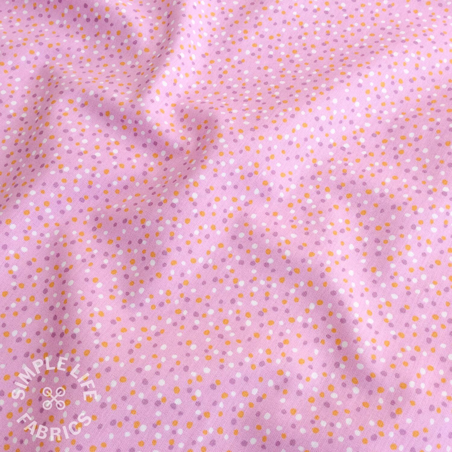 Dots pink cotton fabric