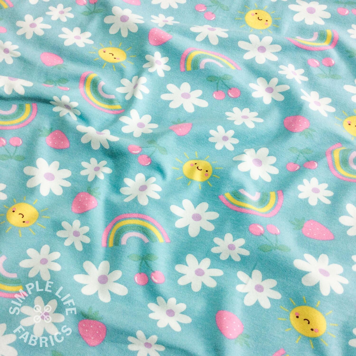Rainbows kids jersey fabric