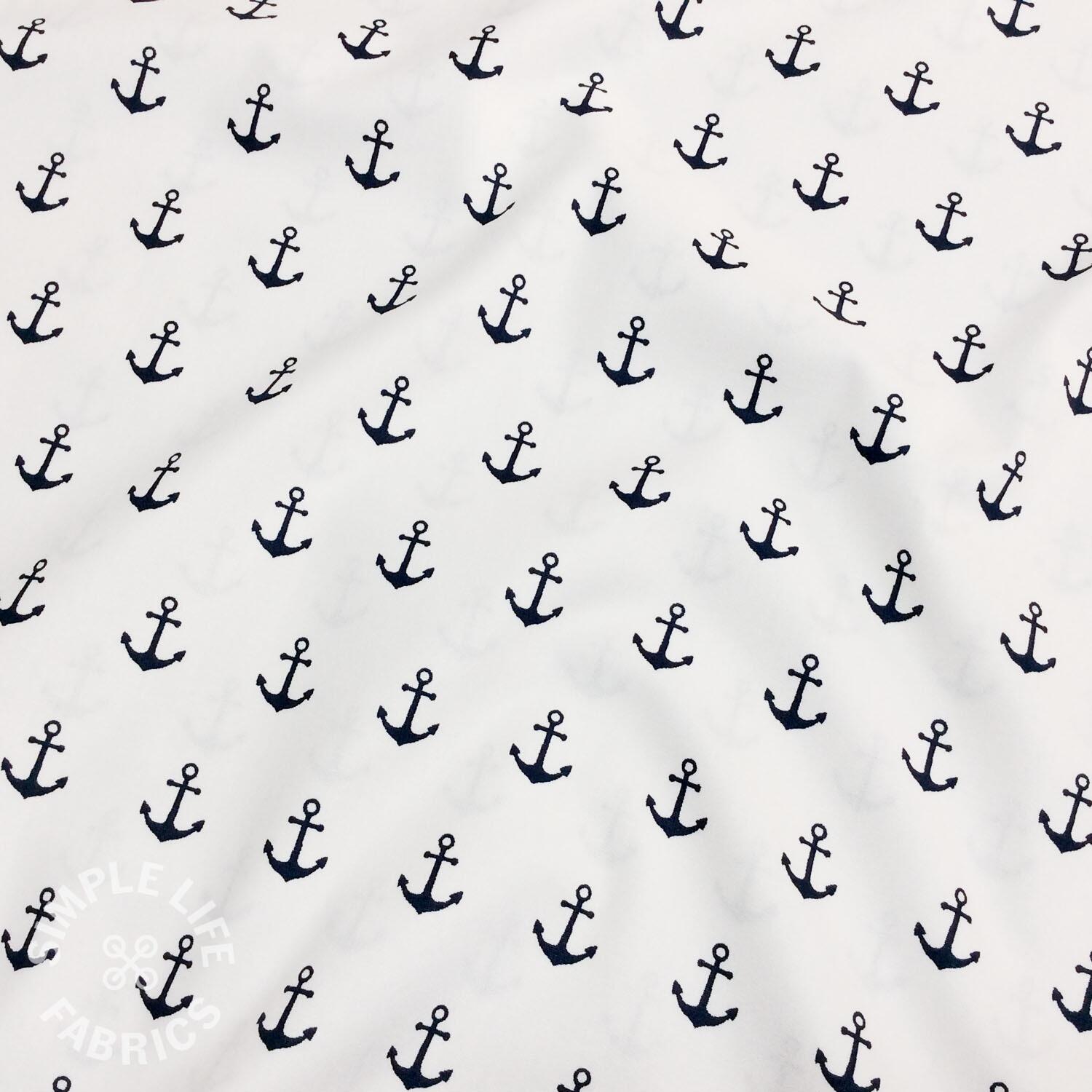Anchors fabric white