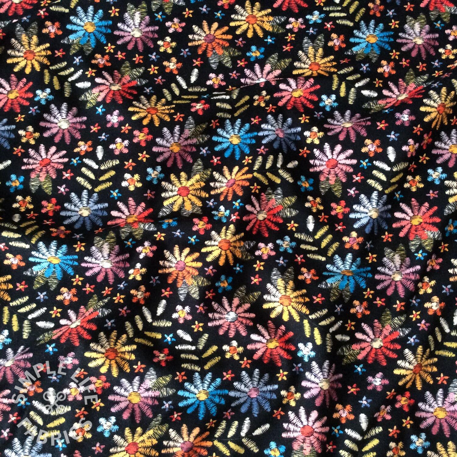 Floral jersey fabric sale