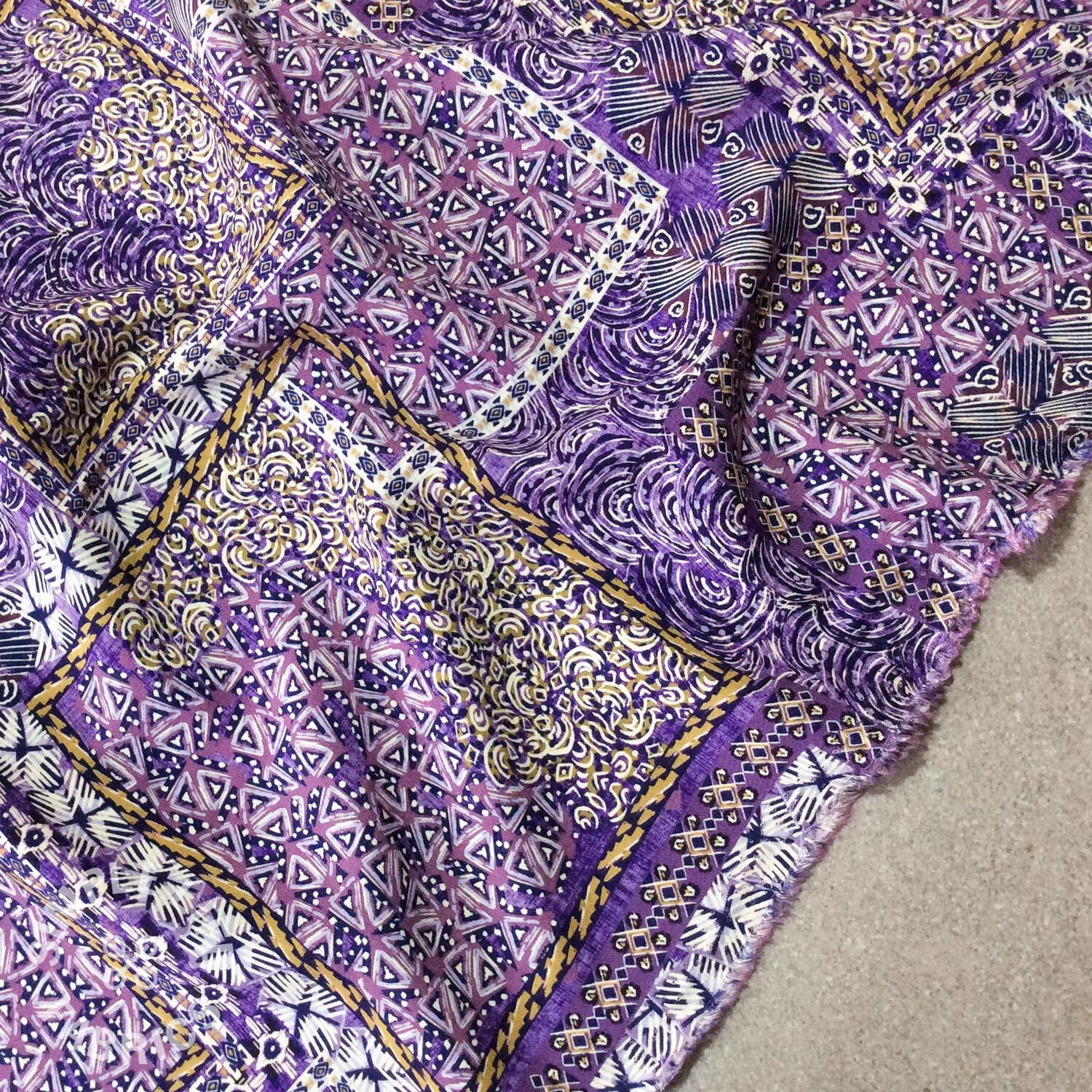 Delightful pretty patchwork squares viscose fabric