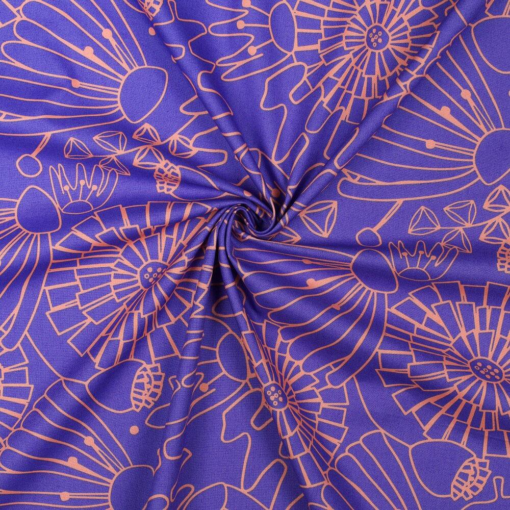 Eden, floral fine cotton fabric, Nerida Hansen, Purple - Oeko-Tex - Per ...