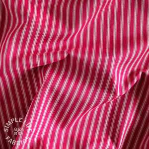 Ticking fabric red striped cotton