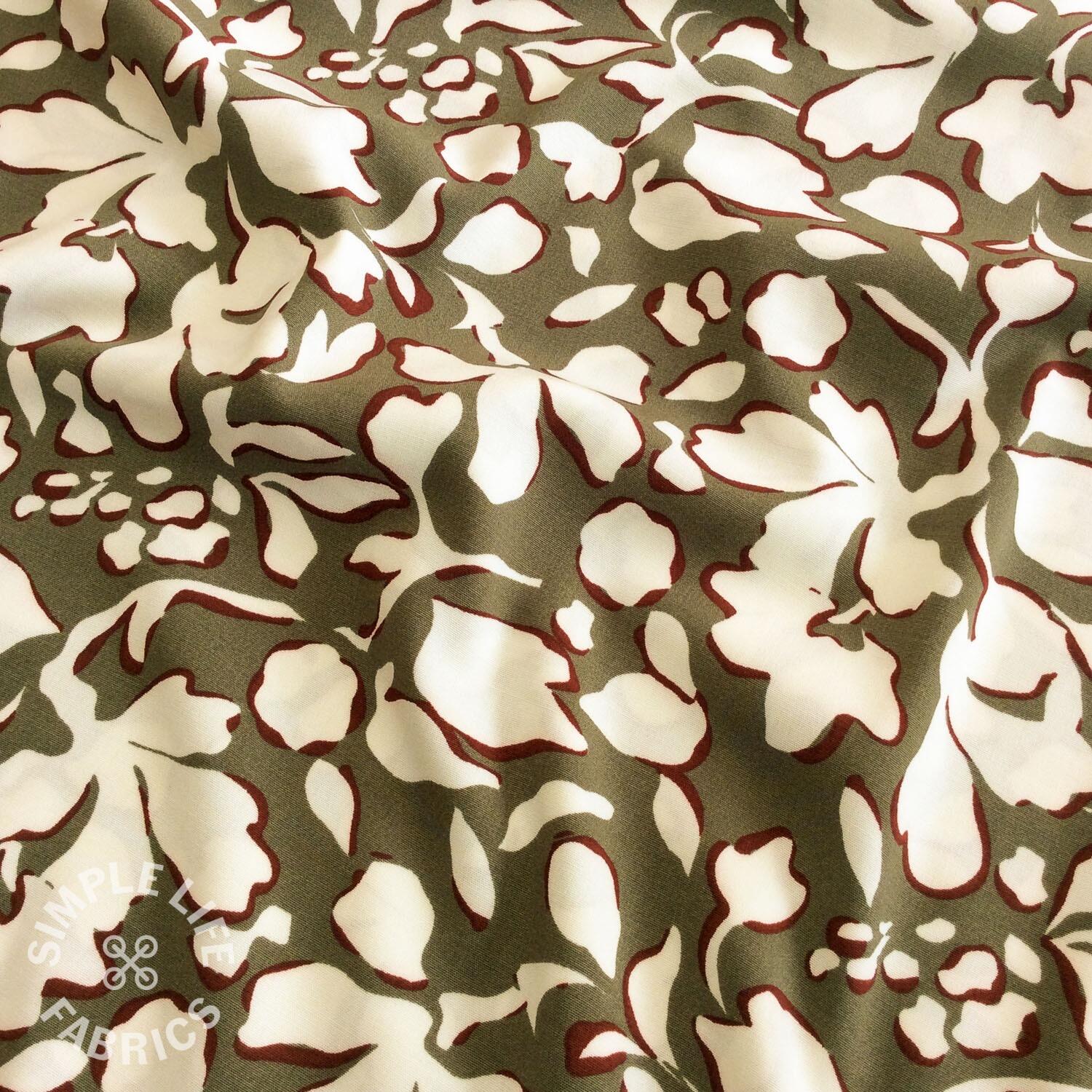 Grapevines viscose stretch dress fabric