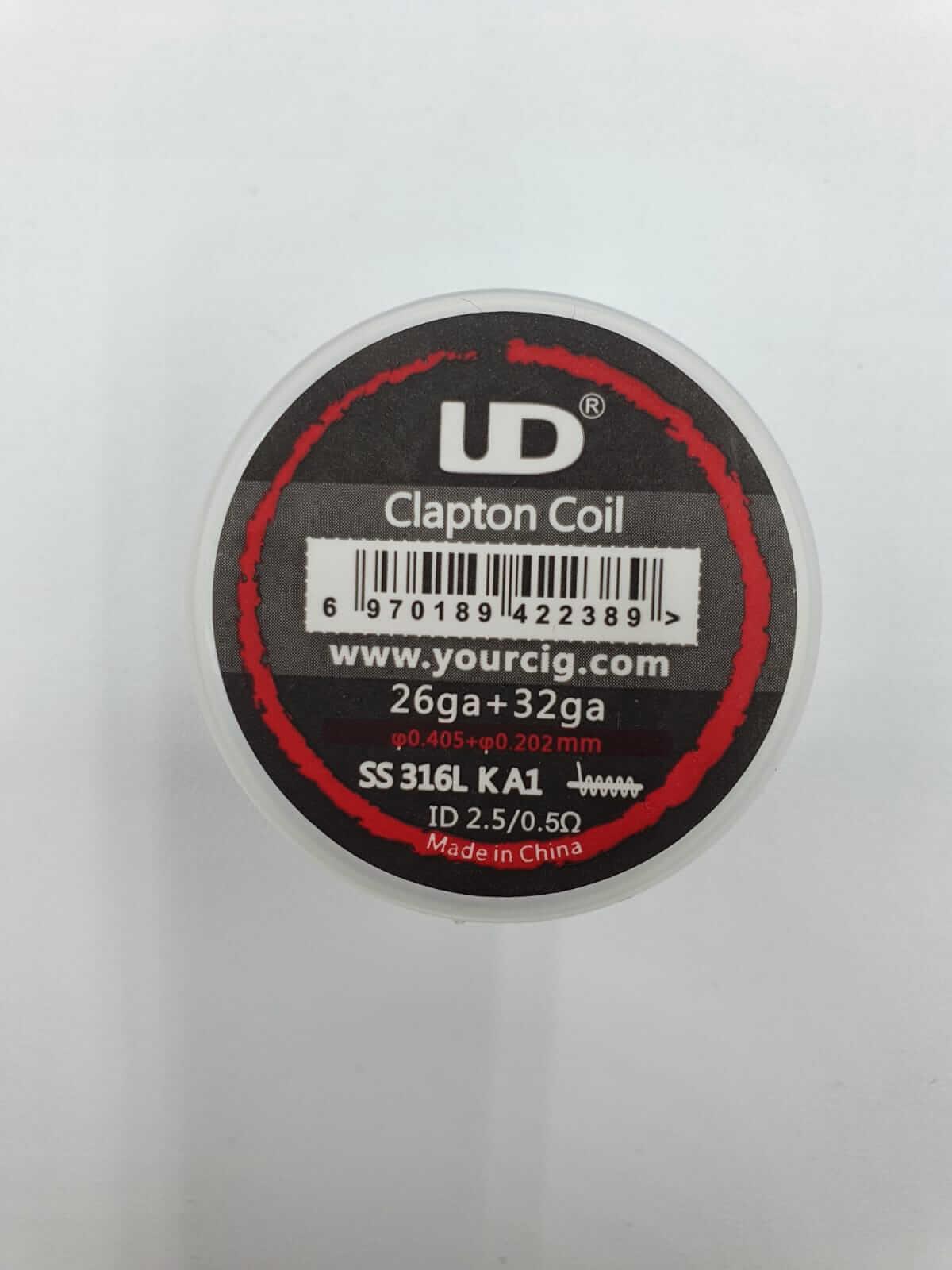 UD Prebuilt Clapton Coils- SS 316L KA1 26ga + 32ga- 0.5ohm