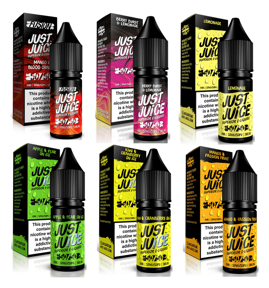Just Juice 50/50 10ml E-liquid Blue Raspberry, Fusion Berry Burst and  Lemonade- 3.75 or 4 for 10