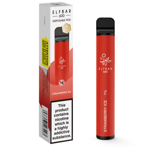 Elf Bar 600 Disposable Device 1%- Strawberry Ice