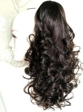 Dark Brown Spiral Curls Clip In Ponytail Hair Piece