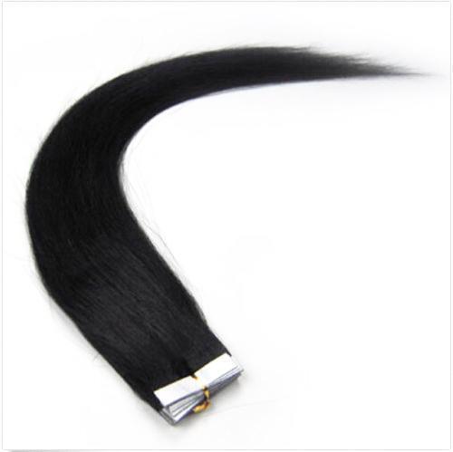Full Head Jet Black Tape In Seamless Hair Extensions 100g Remy Human Hair