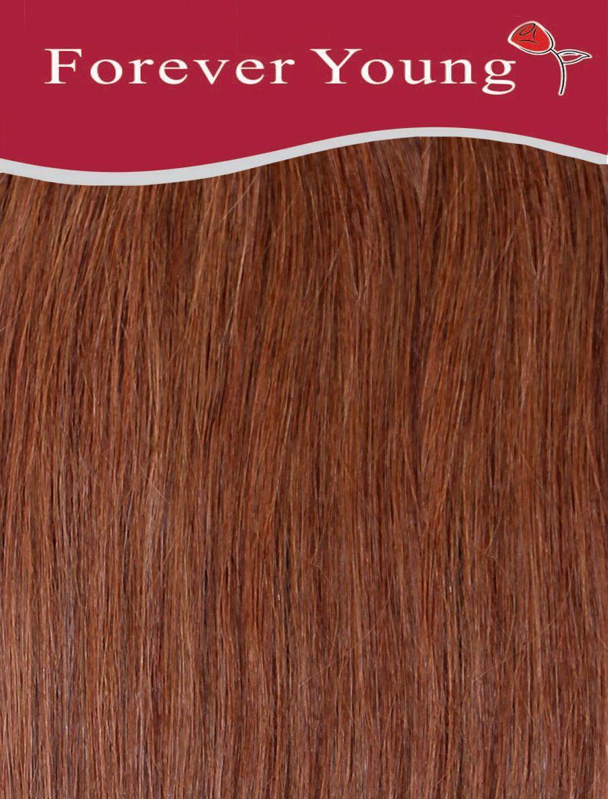 Auburn Brown 33 Half Head Remy Clip In Hair Extensions