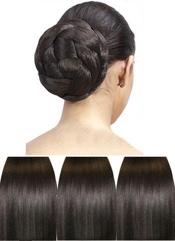 Dark Brown Pleated Clip In Hair Bun Forever Young