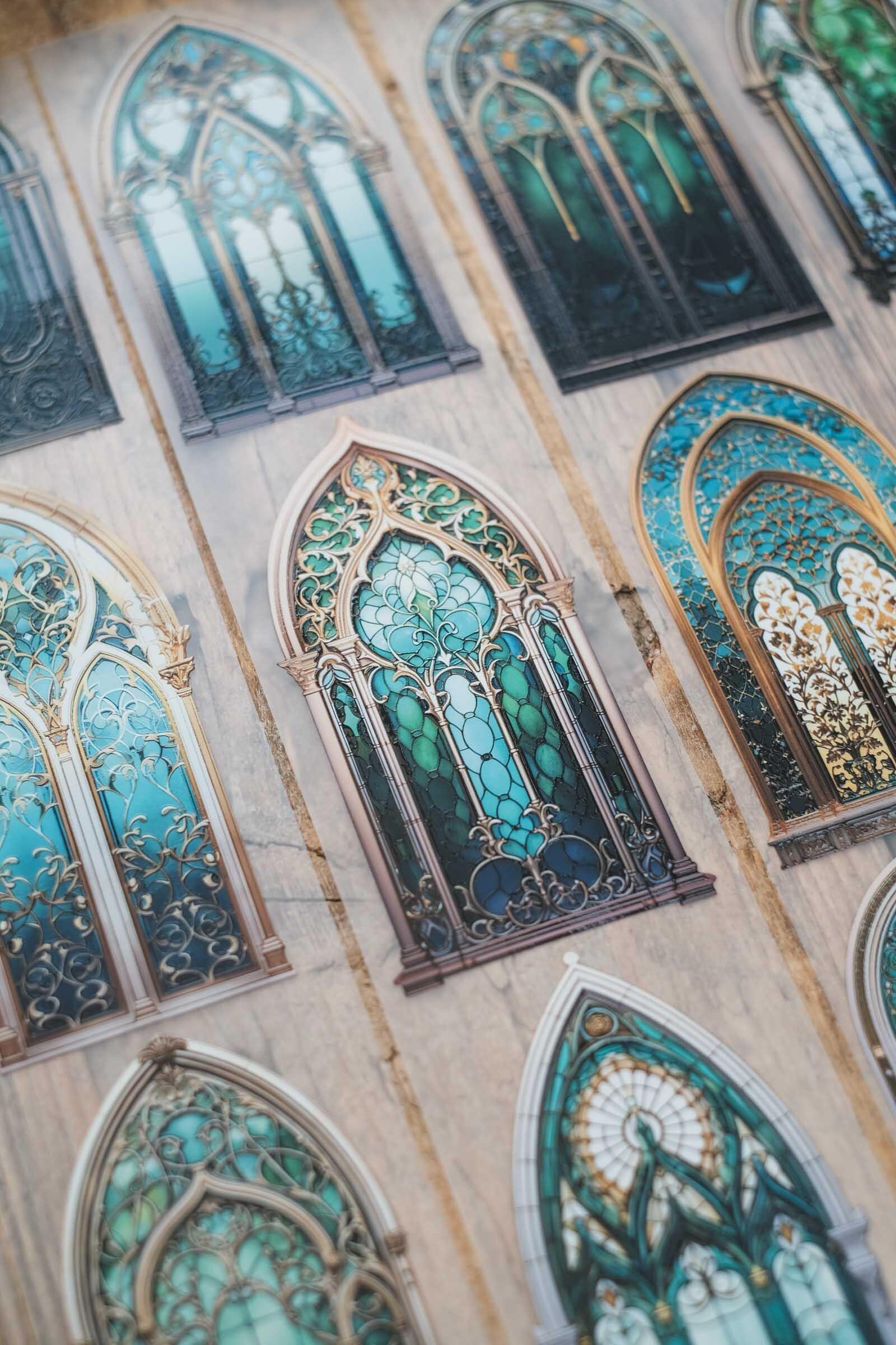 Emerald grand windows - atomized raised 3D gloss 6cm wide PET London ...