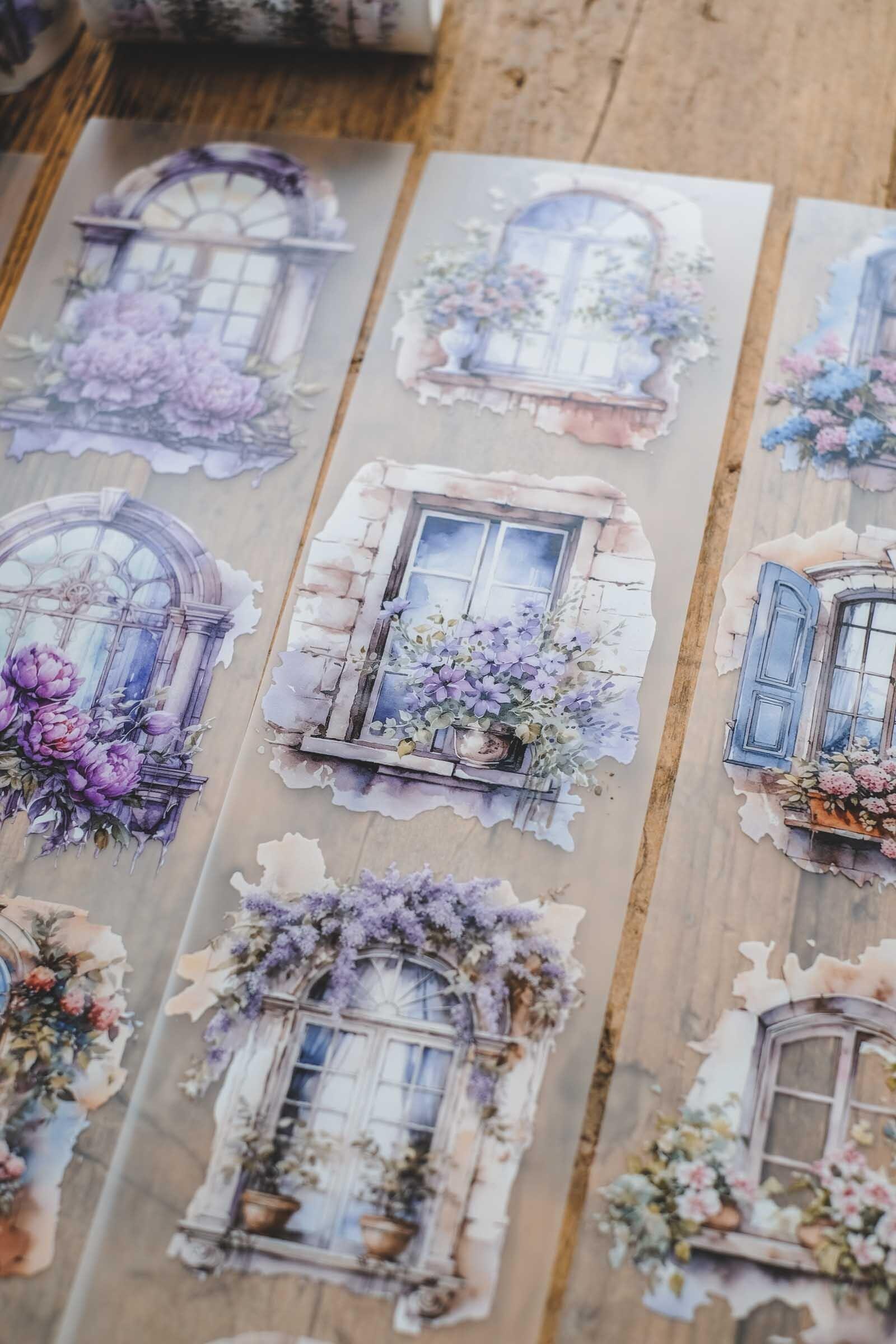 Floral villa windows - London Gifties frosted PET crystal ink 7cm ...