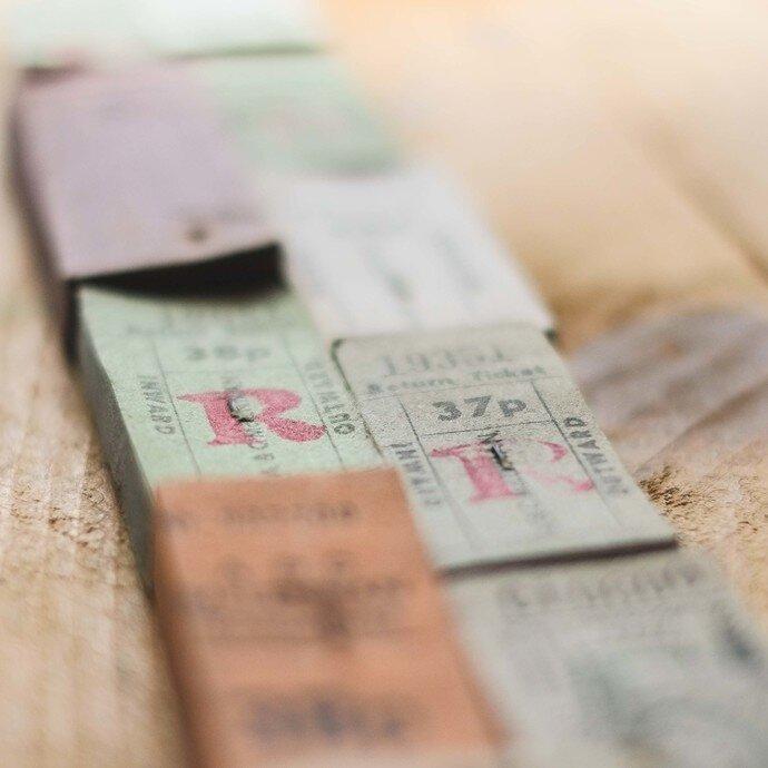 full stacks of original vintage english british bus tickets