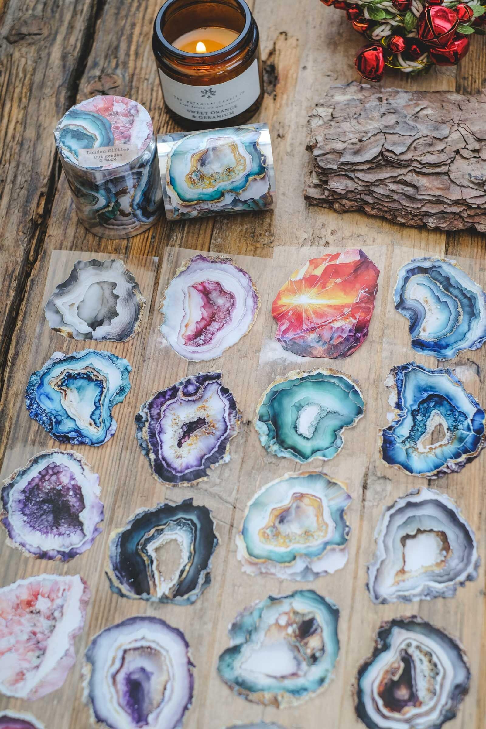 Cut geodes & more - raised shell holographic foil London Gifties ...
