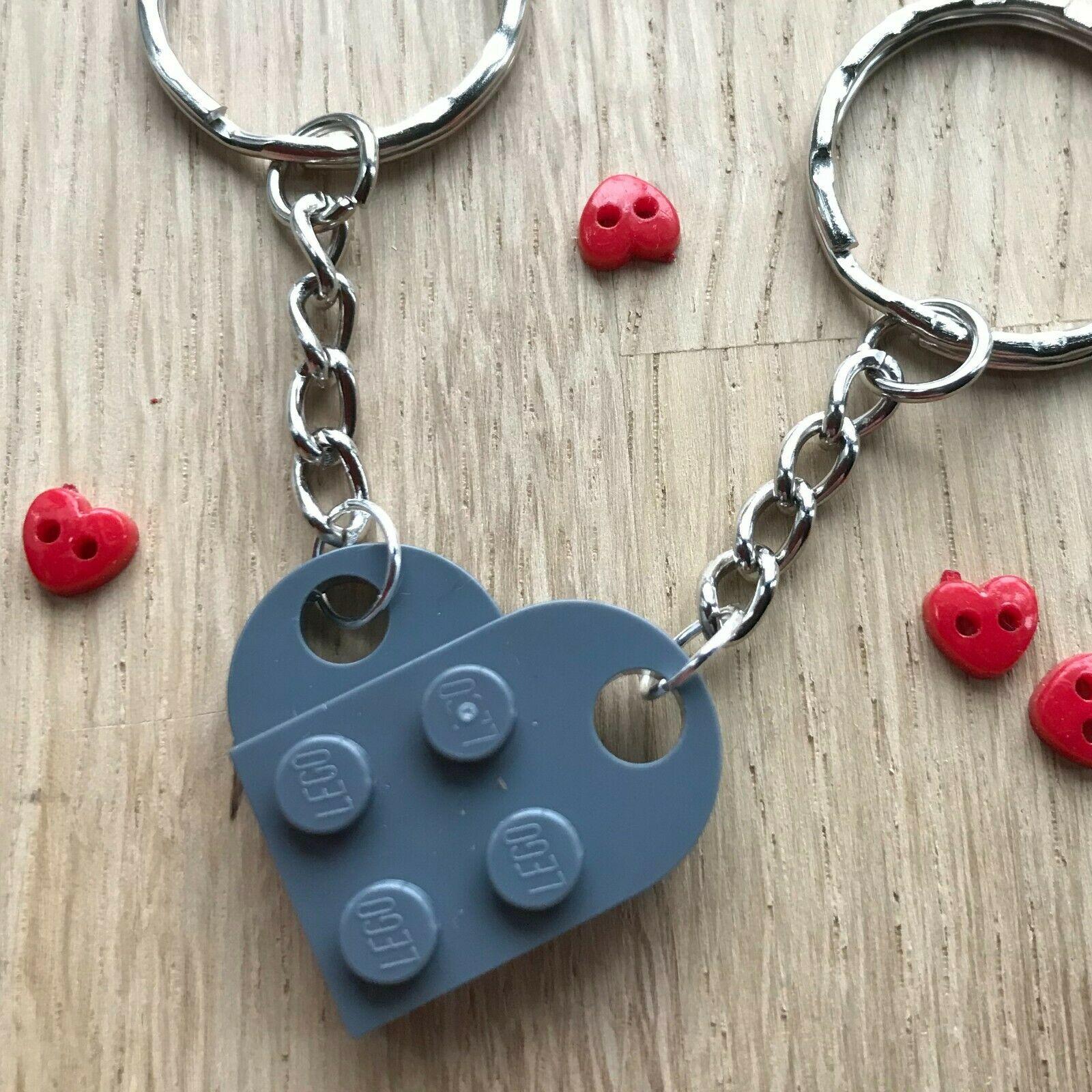 Heart Keyring Keychain made with LEGO ® CAN BE PERSONALISED WITH INITIALS 