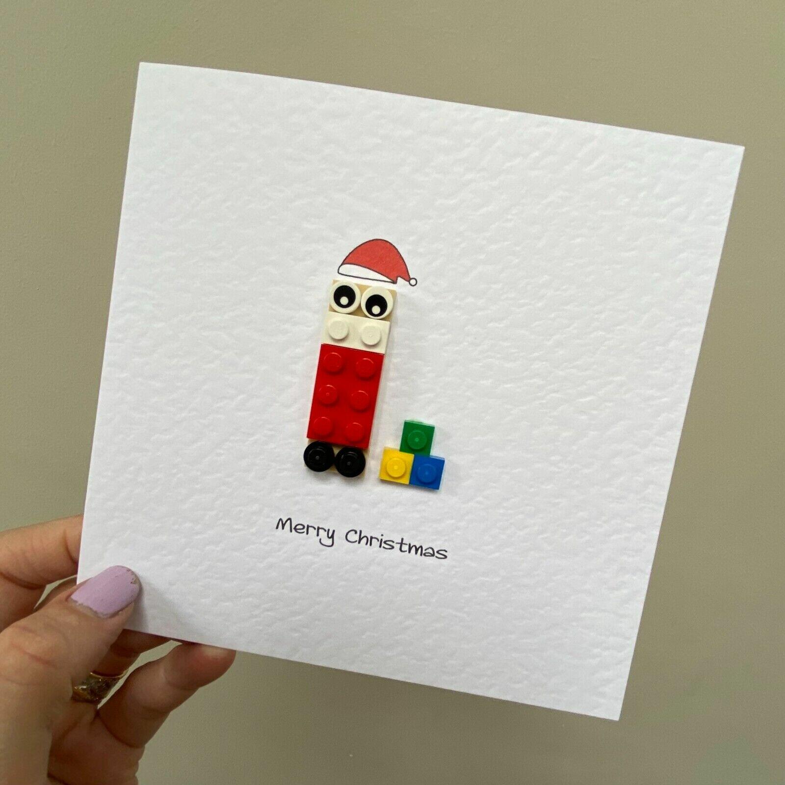 Santa Father Christmas card made with LEGO available single or