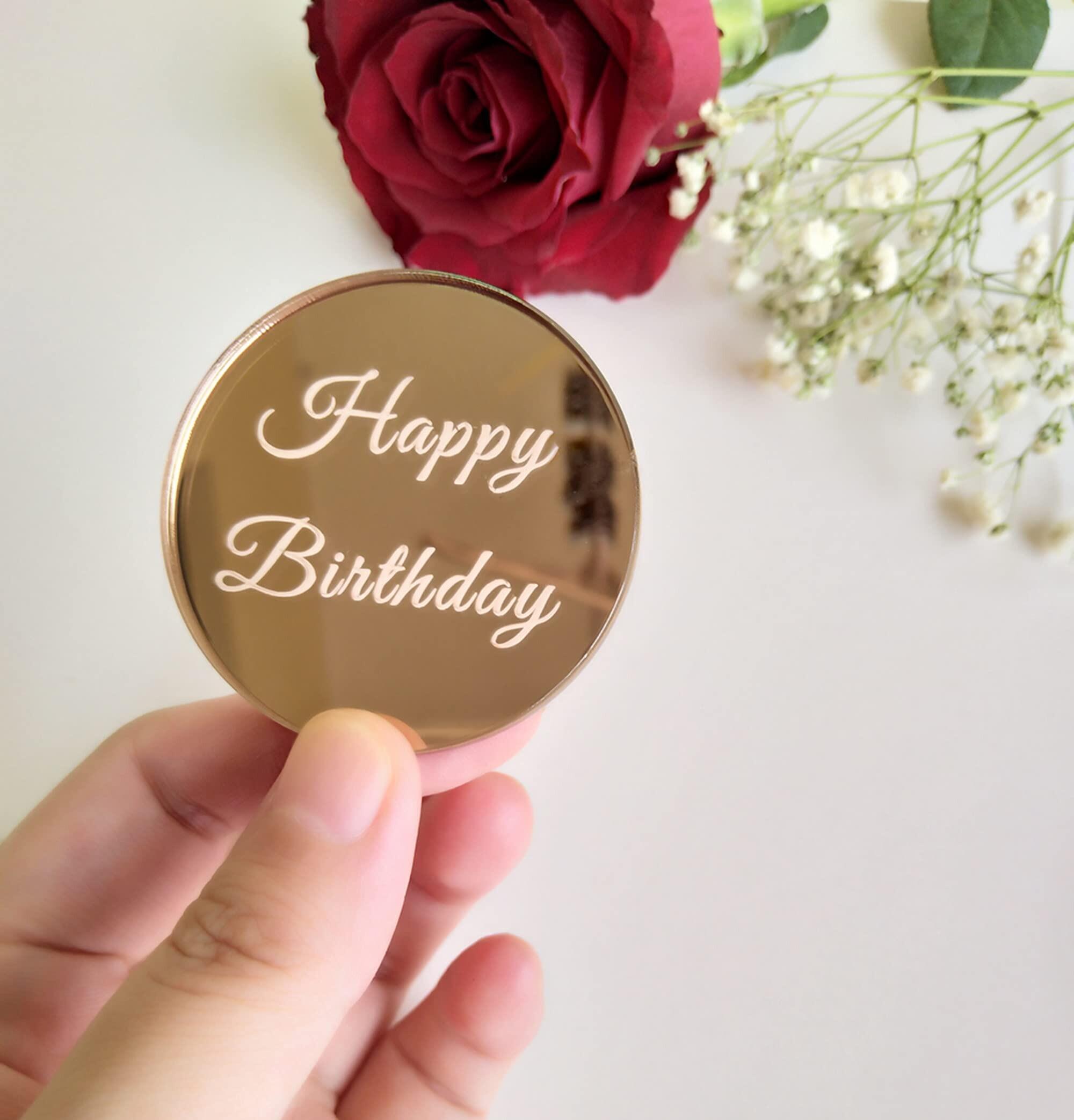 happy birthday acrylic cake charm