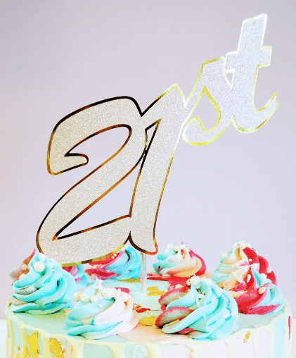 30 YEARS LOVED GLITTER CAKE TOPPER 18th 21st 30th, any age cake decoration