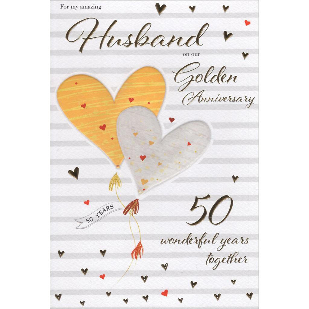 Big Text & Hearts 9 x 6 ICG Mum & Dad Diamond 60th Wedding Anniversary Card 