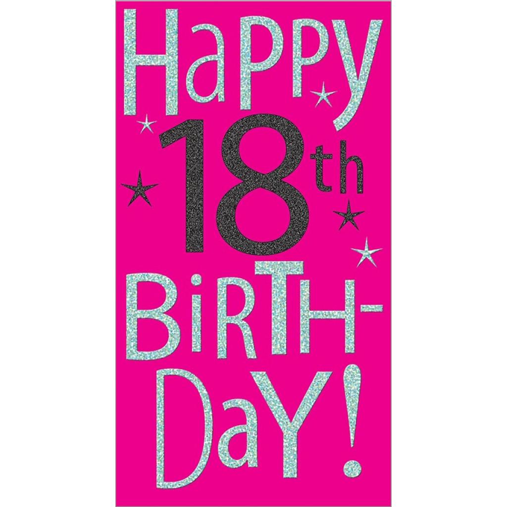 Pink Happy 18th Birthday | Age 18 Birthday Card