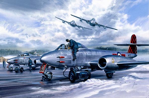 Weekend Warriors - Gloster Meteors - Christmas card M496