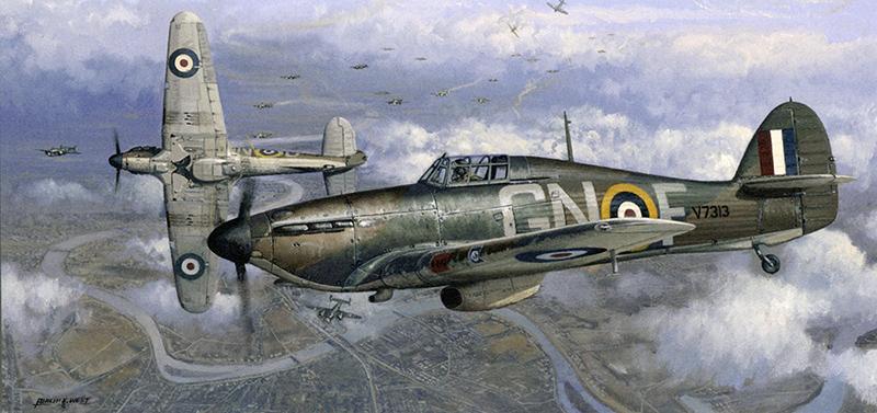 Height of the Battle by Philip West - Hurricane Greetings Card M524